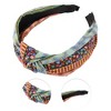 Unique Bargains Women's Fashion Elegant Knotted Printed Wide Hairband Wine Red Blue 1 Pc - 3 of 3