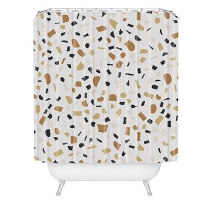 Alisa Galitsyna Terrazzo Shower Curtain Beige - Deny Designs: Microfiber, Easy Care, Buttonhole Top - 1 of 3