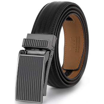 Mission Belt Men's Ratchet Belt - Vader 40 - Black Buckle/Black Leather,  Small (28-32) at  Men's Clothing store