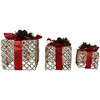 Northlight Set of 3 Lighted White Rope Gift Box Christmas Decorations 9.75" - 4 of 4