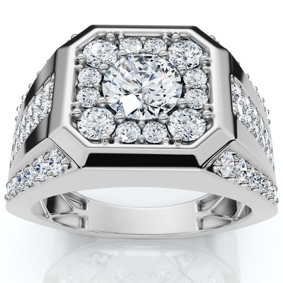 Pompeii3 2Ct Men's Diamond Ring 10k Gold Lab Created