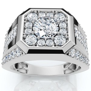 Pompeii3 2Ct Men's Diamond Ring 10k Gold Lab Created - 1 of 4