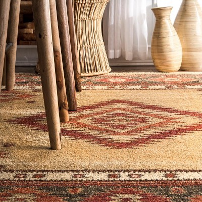Reversible Margene Tribal Diamond 5' x 7' Beige Area Rug