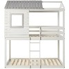 Donco Kids Deer Blind Twin Over Twin Rustic Grey House Bunkbed - image 2 of 4