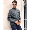 Men's Mock Neck Button-Front Sweatshirt - Long Sleeve Fleece Pullover with Chest Pocket - 4 of 4