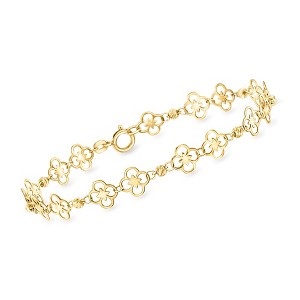 Ross-Simons Italian 10kt Yellow Gold Floral Ricami Bead Station Bracelet - 1 of 3