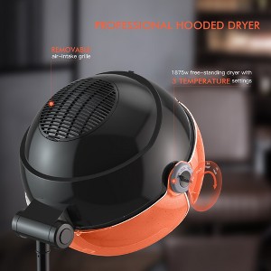 TASALON Ionic Hooded Hair Dryer, 1875W Adjustable Height Standing Bonnet Dryer for Home and Salon - Orange - 1 of 4