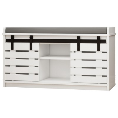 Sevobal Shoe Racks, Floor-standing Shoe Cabinet with Sliding Door and Adjustable Shelves for Living Room Entryway Mudroom, White, 33.46"*13.62"*19.68"