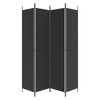 vidaXL 4-Panel Room Divider in Black Fabric - Versatile aid to Create Privacy, Block Sunlight and Enhance Decor - Foldable, Easy to Store and Assemble - 4 of 4