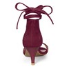 Allegra K Women's Kitten Heel Open Top Lace-Up Sandals - 3 of 4