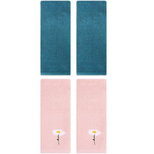 REGALWOVEN 4 Pcs Cotton Soft Absorbent Bathroom Hand Towels for Home Dcor 13" x 30" - 1 of 4