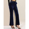 Allegra K Women's Velvet Tie Waist Stretchy Wide Leg Pants with Pockets - 2 of 4