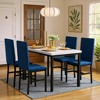 Hooseng Modern Style 5-Piece Dining Room Table And Chairs Set, Faux Marble MDF Table Top and Velvet Upholstered Chairs Dining Table Set for 4 - 3 of 4