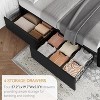 Bed Frame with 4 Storage Drawers & Adjustable Headboard - PU Leather Upholstered Platform Bed, Button Tufted Design - 4 of 4