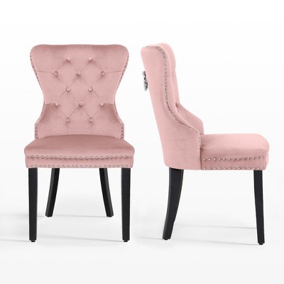 WestinTrends  Velvet Upholstered Tufted Dining Chairs (Set of 2)