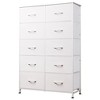 Tall Dresser with 10 Fabric Drawers, Storage Tower with Cabinet, Metal Frame, Organizer Units for Closet - 2 of 4