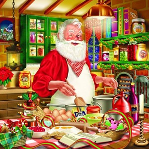Sunsout Cooking Santa 500 pc  Christmas Jigsaw Puzzle 30706 - 1 of 3