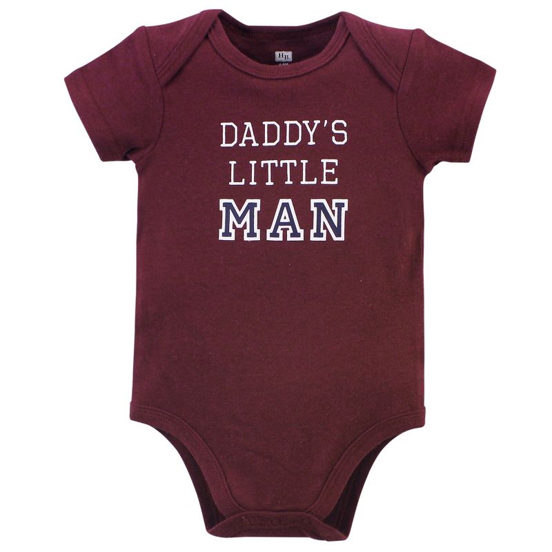 Hudson Baby Infant Boy Cotton Bodysuits 3pk, Boy Daddy, 4 of 6