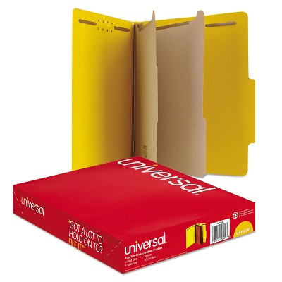 UNIVERSAL Pressboard Classification Folders Letter Six-Section Yellow 10/Box 10304