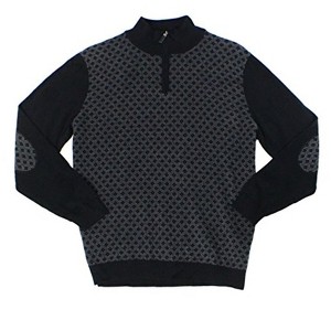 Tasso Elba Mens Patterned Quarter Zip Knit Sweater, Blue, Small - 1 of 1