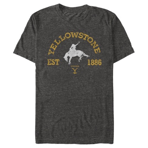 Men's Yellowstone Distressed White Rider Silhouette Est. 1886 T-shirt ...