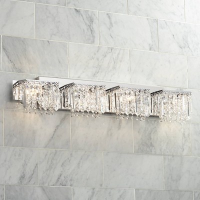 Chrome Crystal 37" 4-Light Bath Vanity Fixture