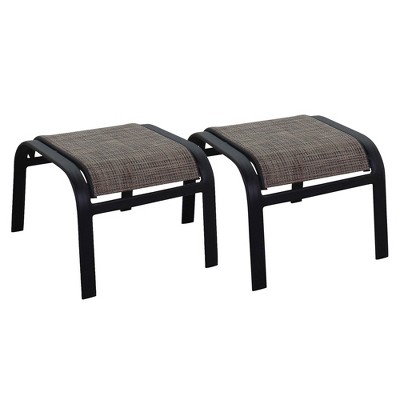 Courtyard Casual Santa Fe Alum Sling Ottoman  Set of 2