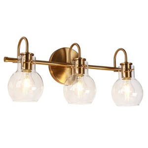 LNC 2-Lights Gold with Clear Glass Shade Modern/Contemporary Vanity  Lights,2 Light/ 3 Light/ 4 Light/ 5 Light - 1 of 4