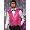 INSPIRE CHIC Men's V-Neck Sleeveless Party Shiny Sequin Vest - 2 of 4