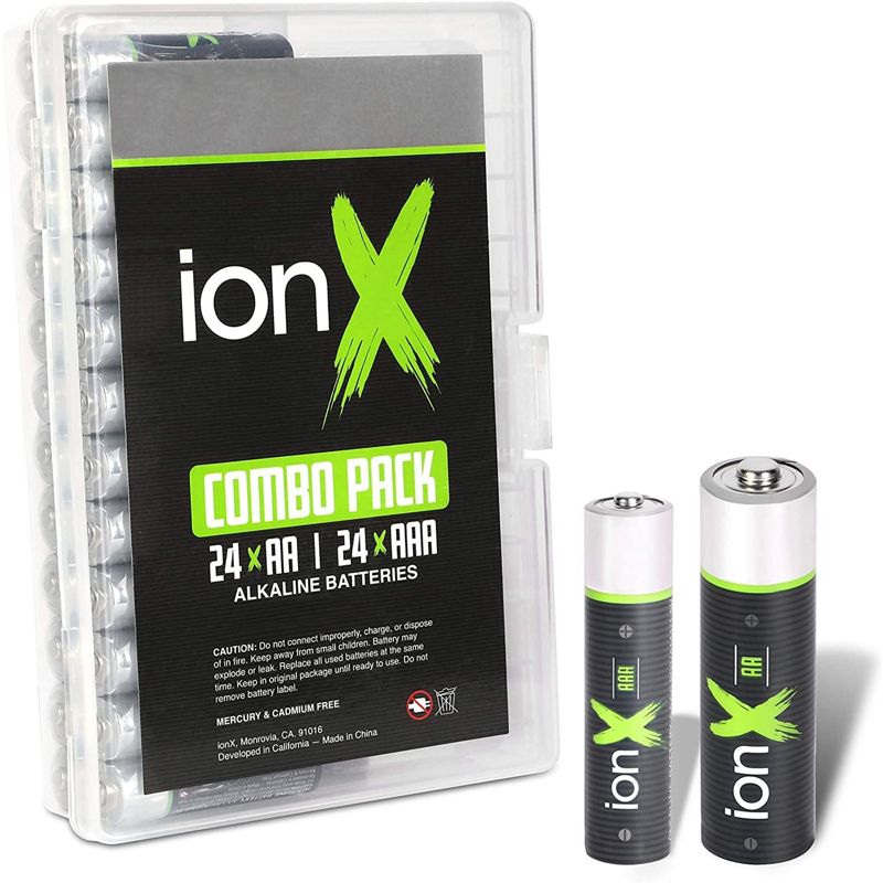 ionX Batteries - 24 AA and 24 AAA High Performance Alkaline 1.5 Volt Battery Set, 5 of 10