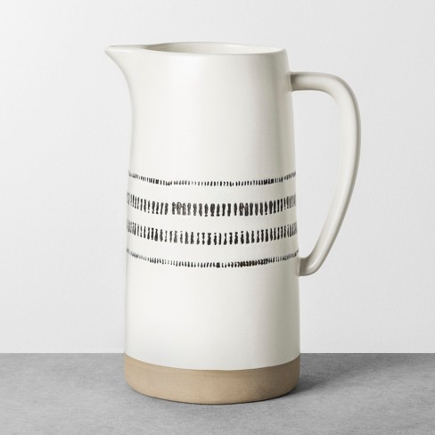 Water Pitcher Stoneware Black / White - Hearth & Hand™ with Magnolia