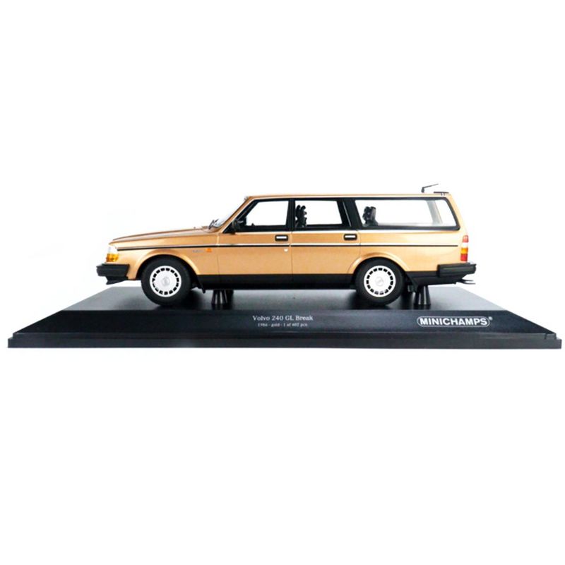 1986 Volvo 240 GL Break Gold Metallic Limited Edition to 402 pieces Worldwide 1/18 Diecast Model Car by Minichamps, 2 of 4