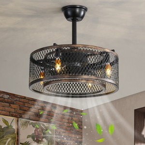 Bella Depot Caged Ceiling Fan with Lights and Remote 6-speed  Industrial Reversible Fan - 1 of 4