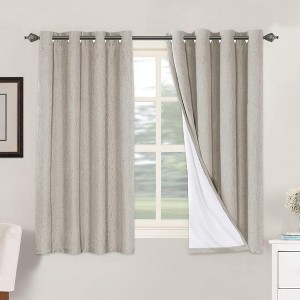 H.Versailtex Linen 100% Blackout Curtains Thermal Insulated Linen Drapes, Grommet White Liner Sold of 2 Panels - 1 of 4