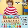 Wooden Number and Shape Sorting Toy, Montessori Math Stacking Game for Preschool Kids Rainbow - 4 of 4