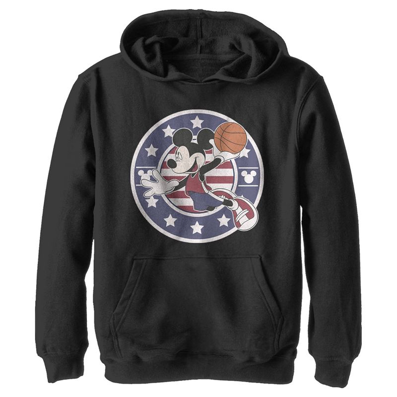Boy's Disney Mickey Mouse Basketball Dunk Pull Over Hoodie, 1 of 5
