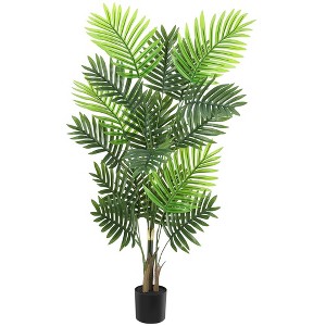 Whizmax Artificial Areca Palm Plant, with Trunks Tropical Palm Floor Plant in Pot Indoor Outdoor Home Office Garden Modern Decoration - 1 of 4