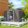 9' x 6' Outdoor Storage Shed, Garden Tool House with Foundation Kit, 4 Vents and 2 Easy Sliding Doors for Backyard, Patio, Garage, Lawn - 2 of 4
