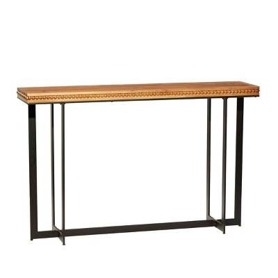 Industrial Wood and Metal Console Table Brown - Olivia & May