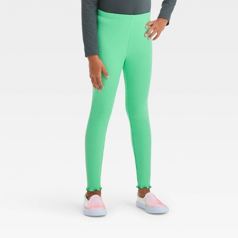 Girls' Cozy Ribbed Leggings - Cat & Jack™ Mint Green Xl : Target