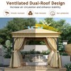 VYNXARIA 10*10 Outdoor Gazebo Tent with Double Roofs, Patio Gazebo with Mosquito Netting and Privacy Screens(Beige) - 4 of 4