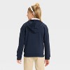 Girls' French Terry Zip-Up Hoodie Uniform Sweatshirt - Cat & Jack™ Blue - 2 of 3