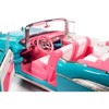 1957 Chevrolet Bel Air Convertible Aqua Blue w/Pink Interior Barbie Silver Screen Machines 1/18 Diecast Model Car by Auto World - image 4 of 4