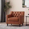 NicBex PU Leather Accent Chair,Upholstered Living Room Chairs with Button Tufted Backrest and Birch Legs,Accent Chairs for Living Room - 2 of 4