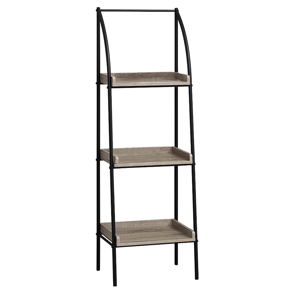 Photos - Garden & Outdoor Decoration 48" Metal Bookcase Dark Taupe - EveryRoom: Rounded Front, 3-Tier Storage,