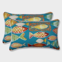 2pk Grantoli Seamist Oversized Rectangular Outdoor Throw Pillow
