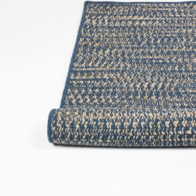 Colonial Mills Monterey Wool Tweed Braided Rug, Blue 20" x 30", Rectangle Shape
