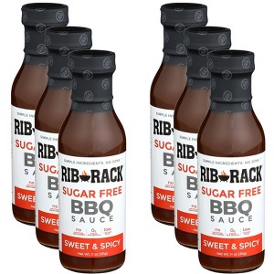 Rib Rack BBQ Sauce Sweet & Spicy Sugar Free - Case of 6 - 11 oz - 1 of 4