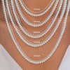 4mm Tennis Necklace for Women - 3 Prong White Cubic Classic Diamond Chain, 16 - 24 Inch Sizes - 3 of 4