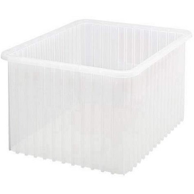Quantum Storage Systems Dividable Grid Container, 22-1/2"L X 17-1/2"W X 12"H, Clear, Made In Usa